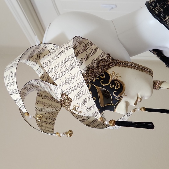 Venetian Hand painted  Mask,  Musical notes - Picture 4 of 9